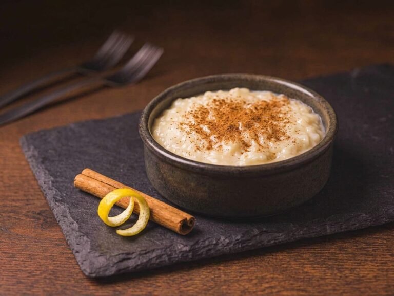 Ketaco slow-cooked rice pudding with cinnamon and lemon peel