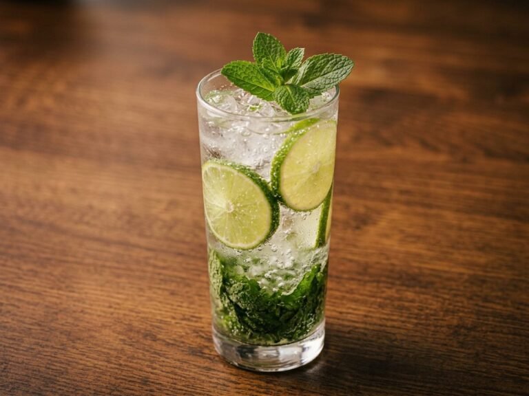 Ketaco alcohol-free mojito with muddled mint, lime and crushed ice