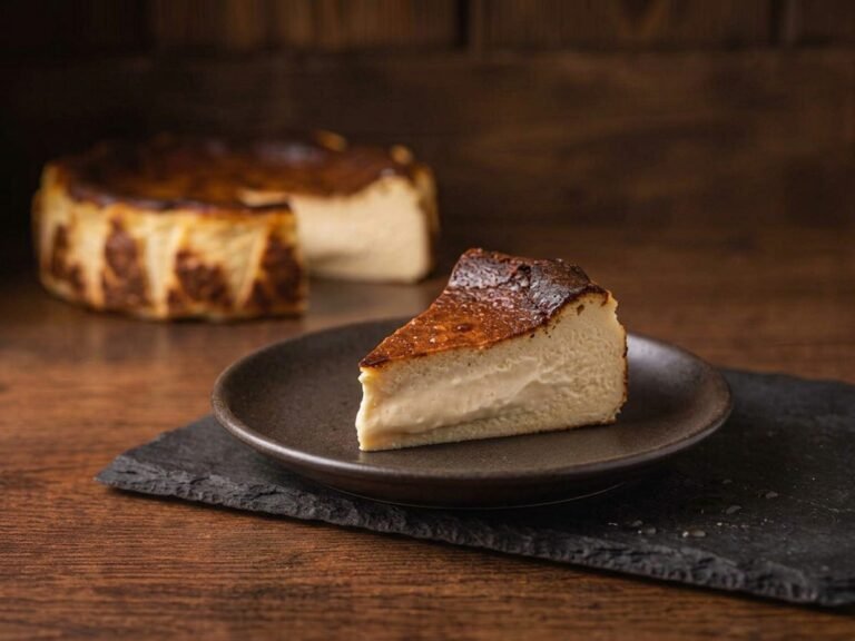Ketaco burnt Basque cheesecake, scorched top and creamy centre